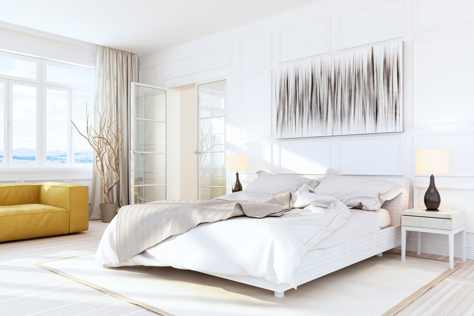 White Luxury Bedroom Interior